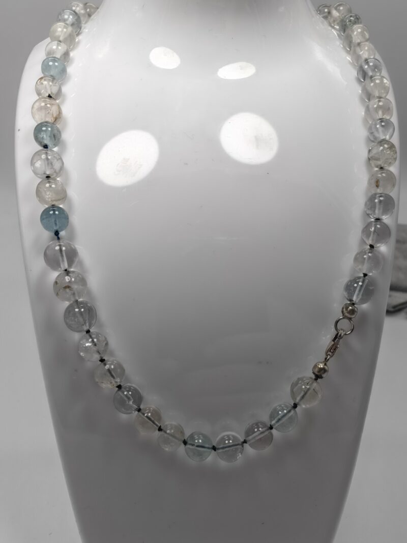 Exquisite Aquamarin Kette mit Runden Steinen – Zeitlose Eleganz in 925 Sterlingsilber