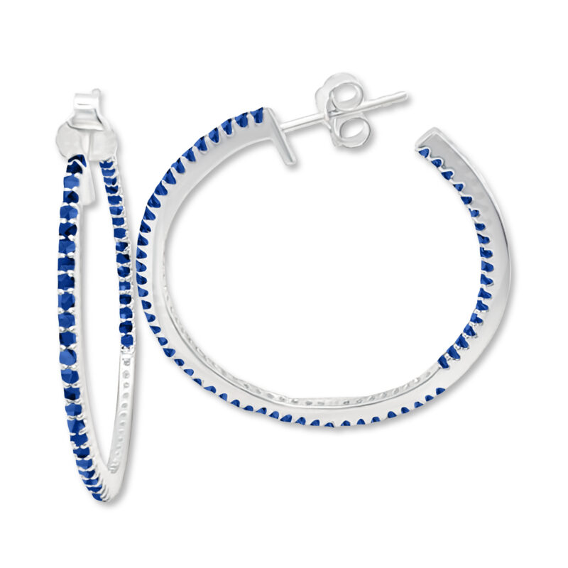 Creolen „Blue Whisper“ – 960 Argentium Silber