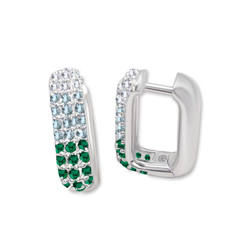 Creolen „Emerald Fade“ – 960 Argentium Silber