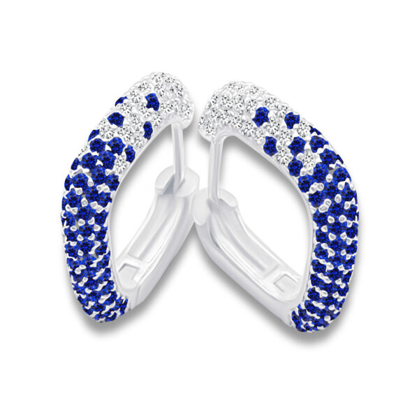Creolen „Verdant Spark – Sapphire Gradient“ – 960 Argentium Silber