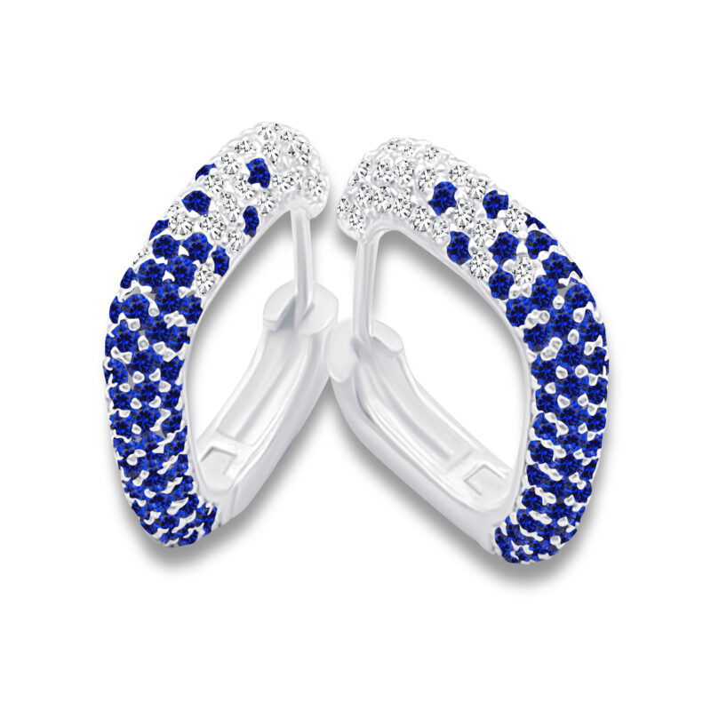 Creolen „Verdant Spark – Sapphire Gradient“ – 960 Argentium Silber