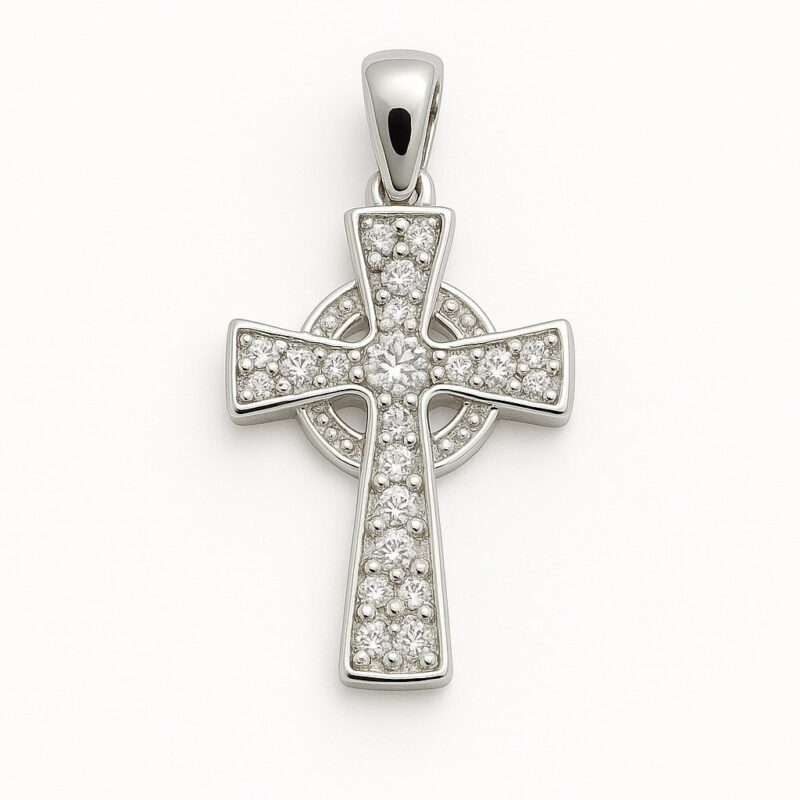 Anhänger „Glorious Cross Pavé“ – 960 Argentium Silber