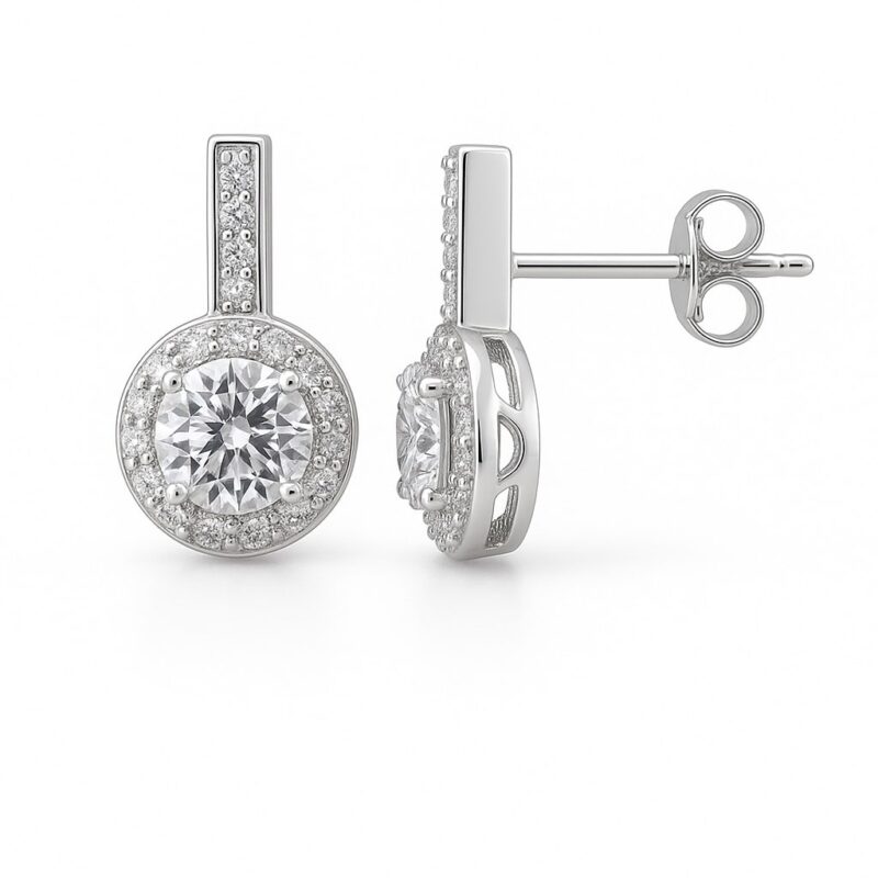 Ohrstecker „Halo Glow“ – 960 Argentium Silber