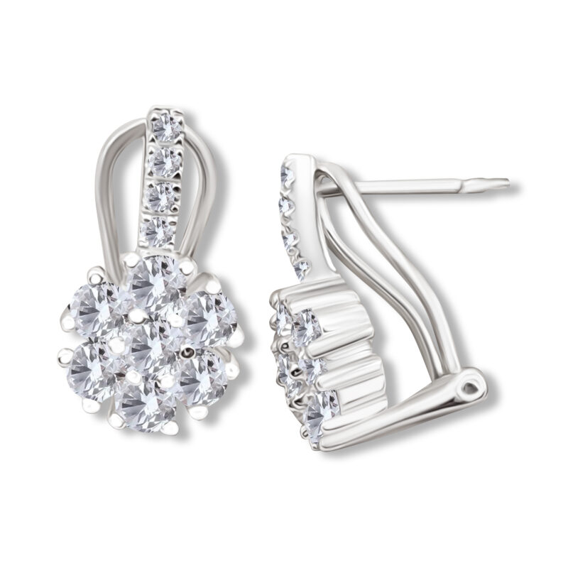 Ohrstecker „Diamond Cluster Bloom“ – 960 Argentium Silber