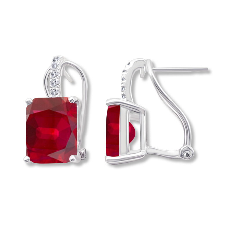 Ohrstecker „Ruby Radiance Drop“ – 960 Argentium Silber