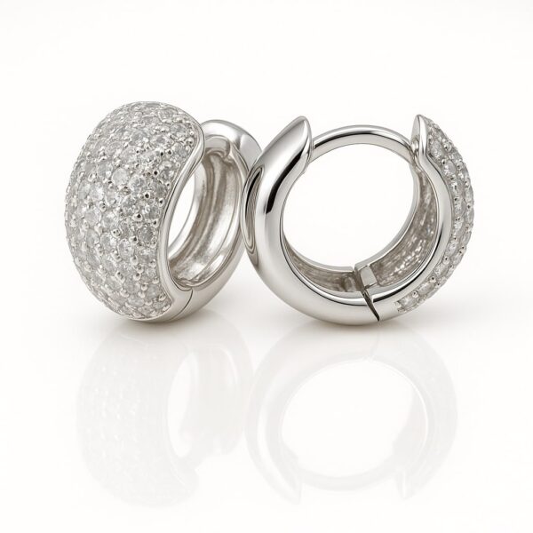 Creolen „Pavé Dome“ – 960 Argentium Silber