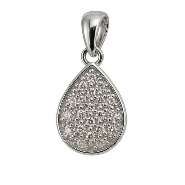 Anhänger „Pavé Drop Classic“ – 960 Argentium Silber