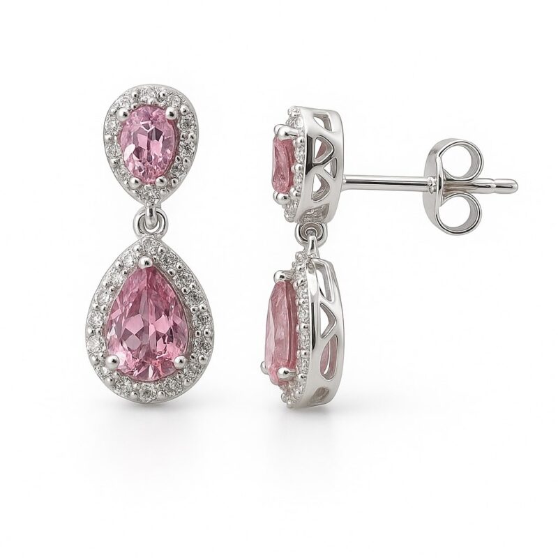 Ohrstecker „Rosé Drop“ – 960 Argentium Silber