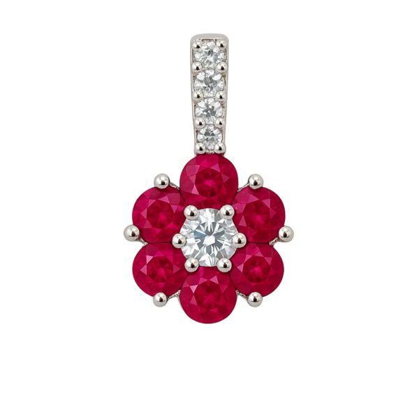 Anhänger „Rubina Fleur“ – 960 Argentium Silber