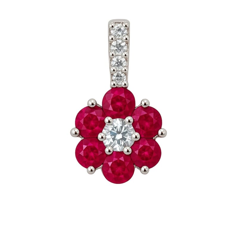 Anhänger „Rubina Fleur“ – 960 Argentium Silber