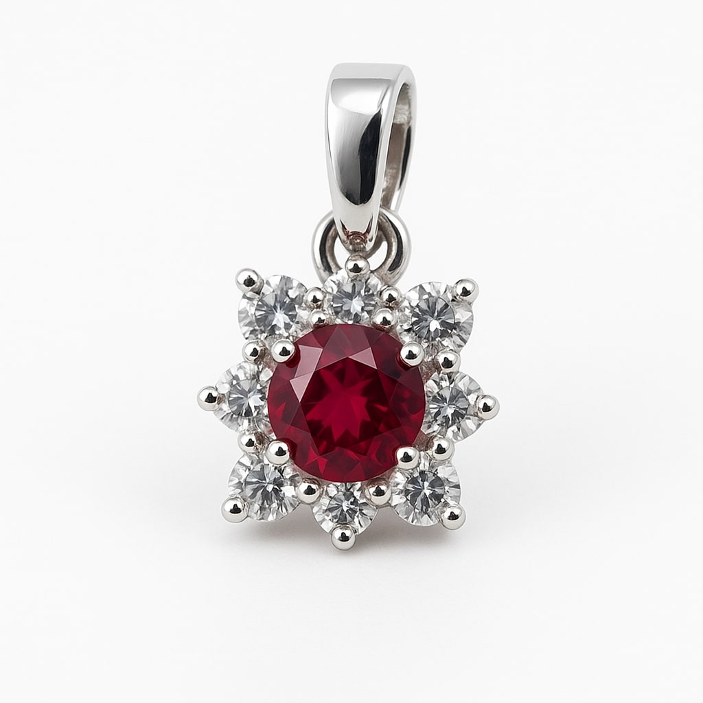 Ruby Focus – Anhänger aus 960 Argentium Silber