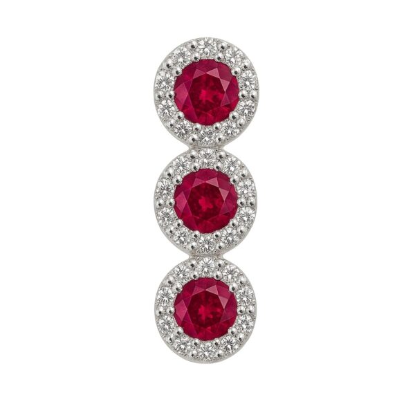 Anhänger „Ruby Trilogy Halo“ – 960 Argentium Silber