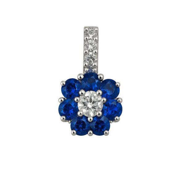 Blue Bloom – Anhänger aus 960 Argentium Silber