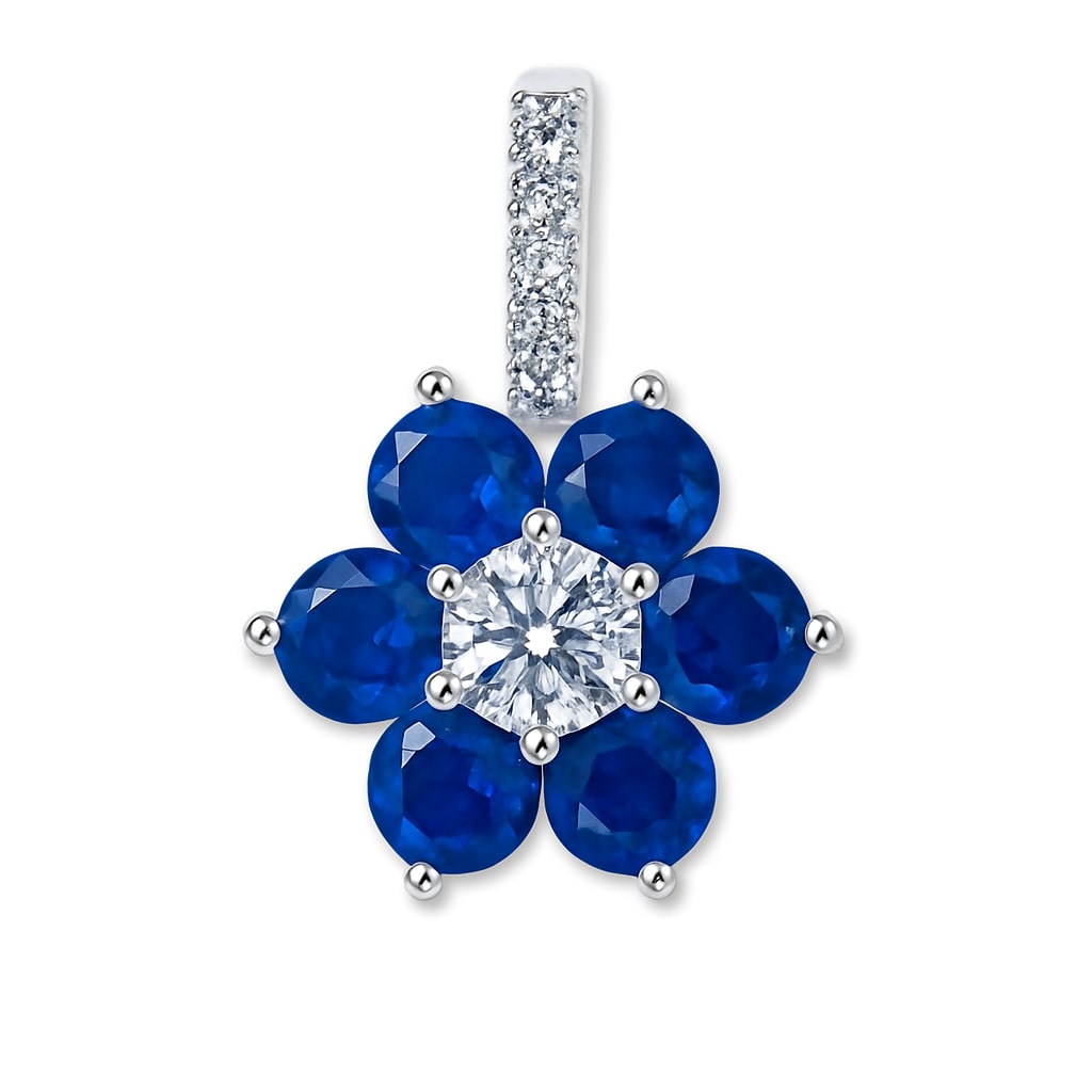 Sapphire Radiance – Anhänger aus 960 Argentium Silber