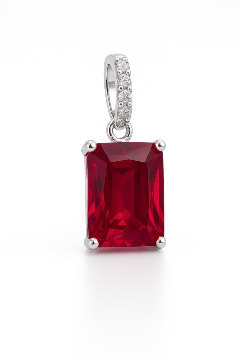 Anhänger „Scarlet Radiance“ – 960 Argentium Silber
