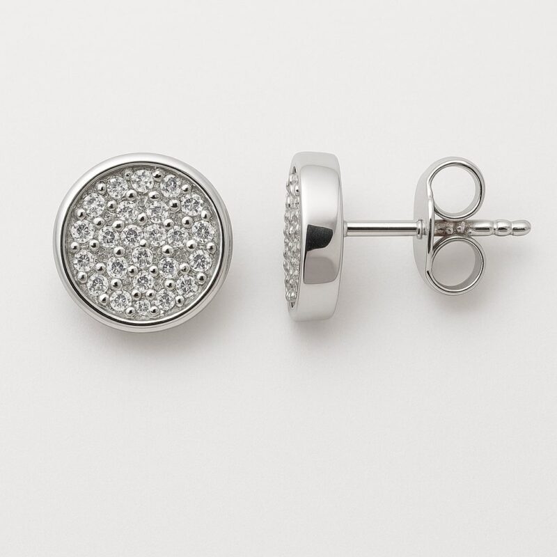 Ohrstecker „Silver Glow Round“ – 960 Argentium Silber