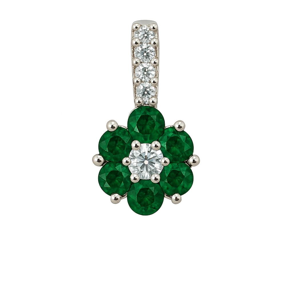 Anhänger „Verde Fleur“ – 960 Argentium Silber