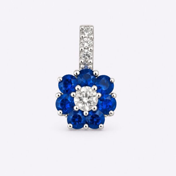 Blue Bloom – Anhänger aus 960 Argentium Silber