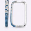 Blue Code – Creolen aus 960 Argentium Silber