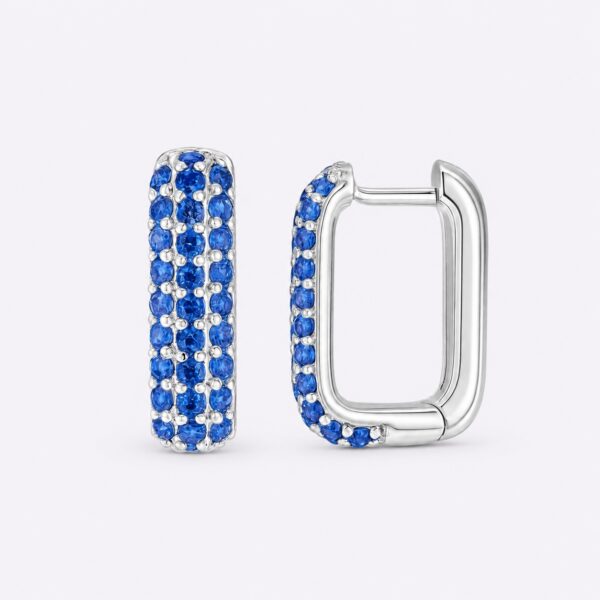 Blue Code – Creolen aus 960 Argentium Silber