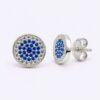 Blue Pavé Radiance – Ohrstecker aus 960 Argentium Silber