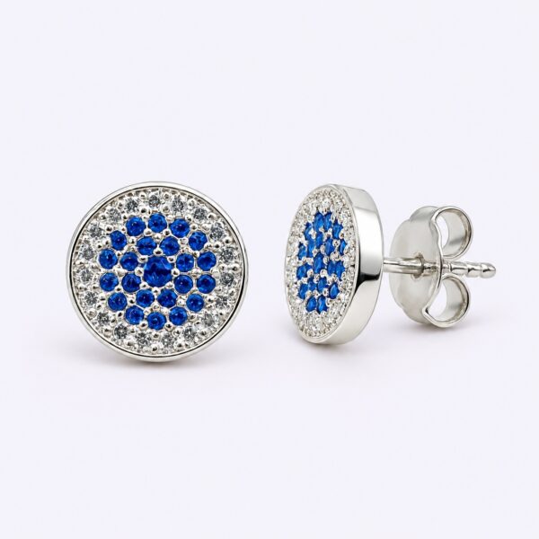 Blue Pavé Radiance – Ohrstecker aus 960 Argentium Silber