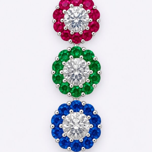Anhänger „Coloré Fleur“ – 960 Argentium Silber