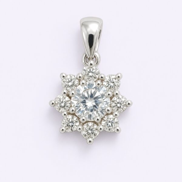 Anhänger „Crystal Starburst“ – 960 Argentium Silber