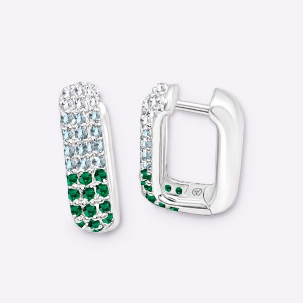 Creolen „Emerald Fade“ – 960 Argentium Silber