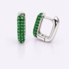 Creolen „Emerald Pavé Glow“ – 960 Argentium Silber