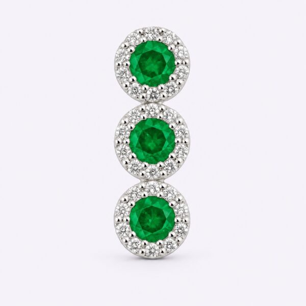 Anhänger „Emerald Trilogy Halo“ – 960 Argentium Silber
