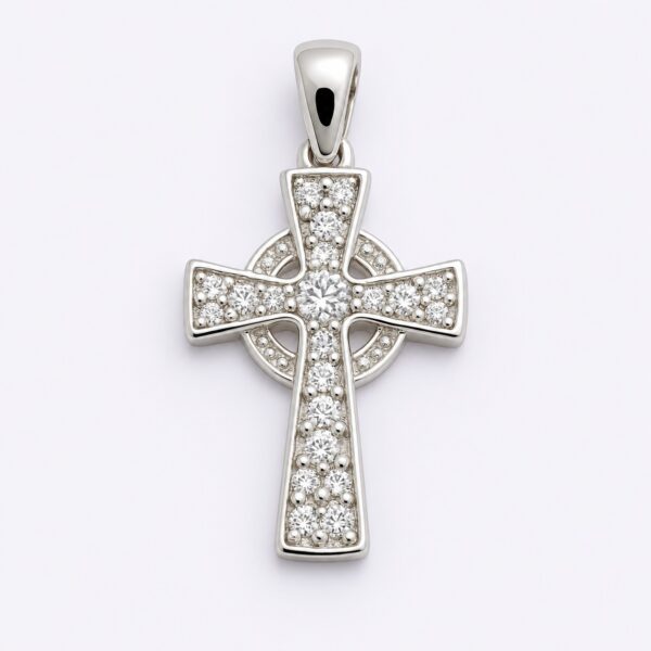 Anhänger „Glorious Cross Pavé“ – 960 Argentium Silber