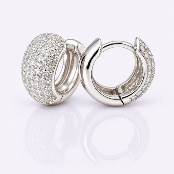 Creolen „Pavé Dome“ – 960 Argentium Silber