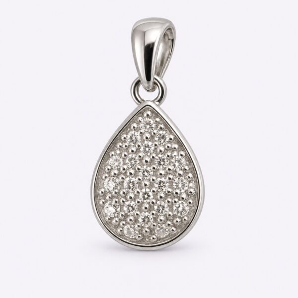 Anhänger „Pavé Drop Classic“ – 960 Argentium Silber