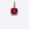 Anhänger „Ruby Crownlight Halo“ – 960 Argentium Silber