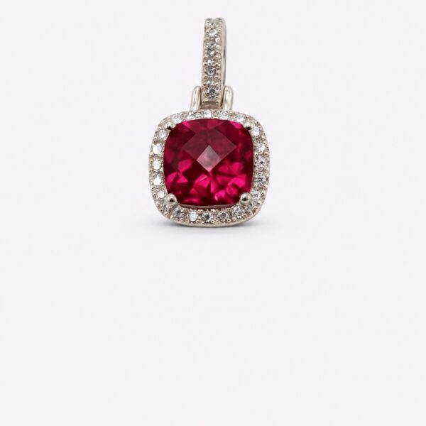 Anhänger „Ruby Crownlight Halo“ – 960 Argentium Silber