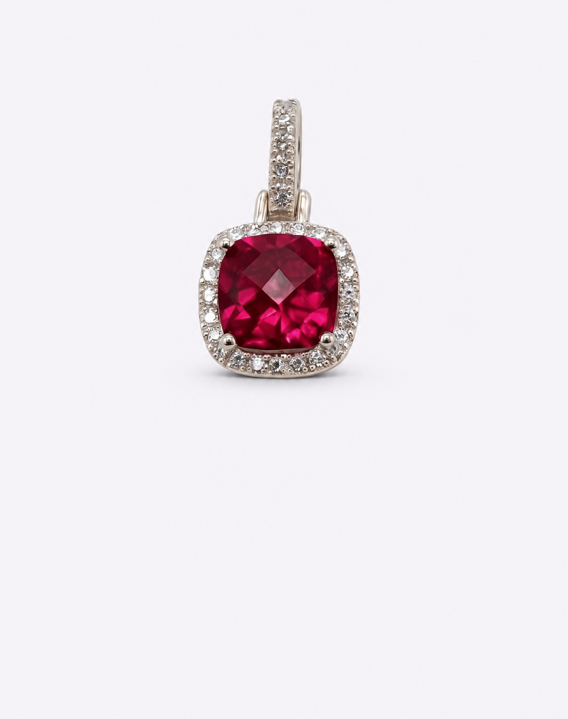 Anhänger „Ruby Crownlight Halo“ – 960 Argentium Silber