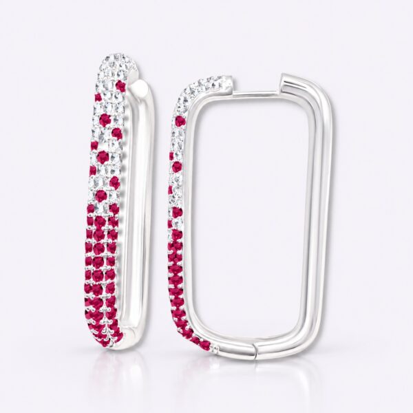 Creolen „Ruby Lights“ – 960 Argentium Silber