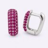Creolen „Ruby Pavé Glow“ – 960 Argentium Silber