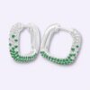 Creolen „Verdant Spark – Emerald Gradient“ – 960 Argentium Silber