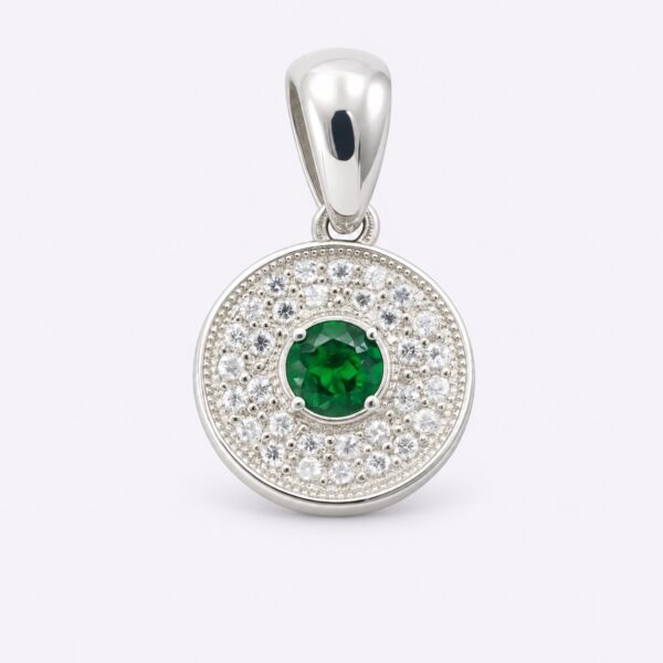Anhänger „Verde Halo“ – 960 Argentium Silber