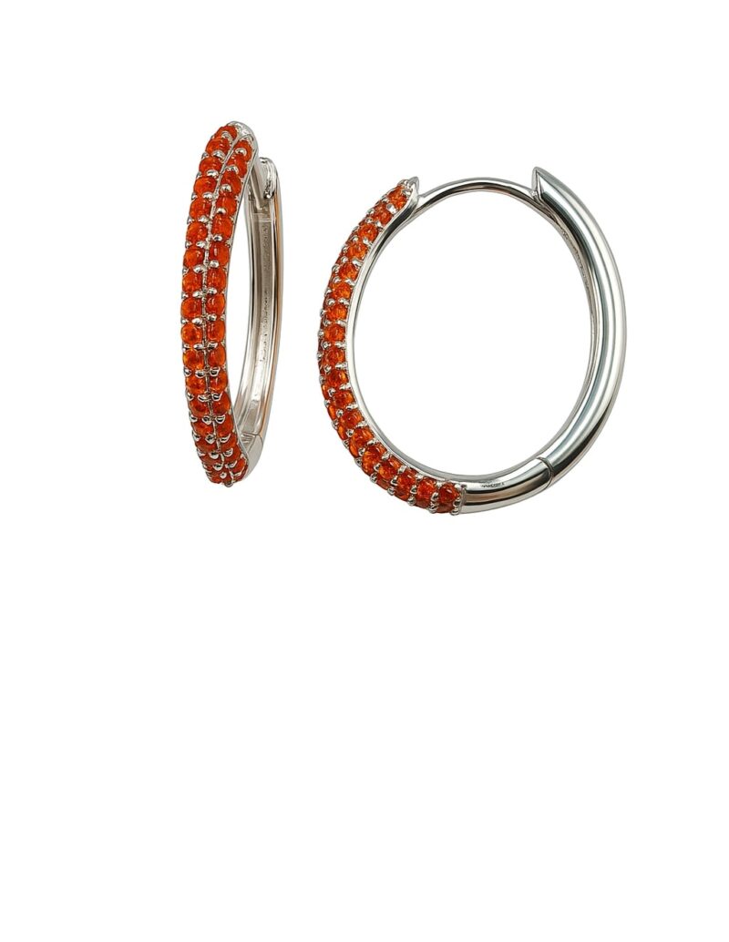 Amber Stride – Creolen aus 960 Argentium Silber