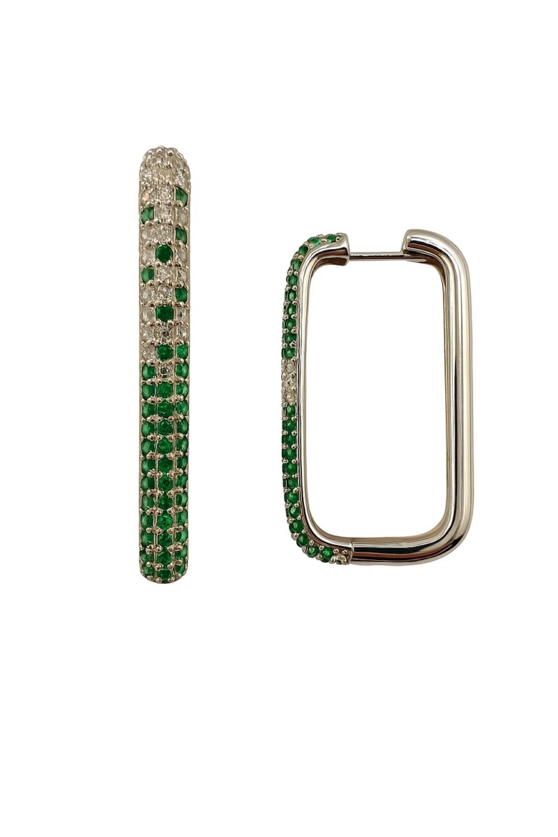 Emerald Lights – Creolen aus 960 Argentium Silber
