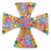 Symphony of Light Cross aus 960 Argentium Silber mit rund 165 Multicolor-Zirkonias