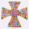 Symphony of Light Cross aus 960 Argentium Silber mit Multicolor-Zirkonias