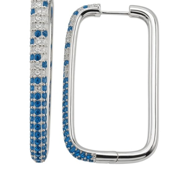 Blue Code – Creolen aus 960 Argentium Silber