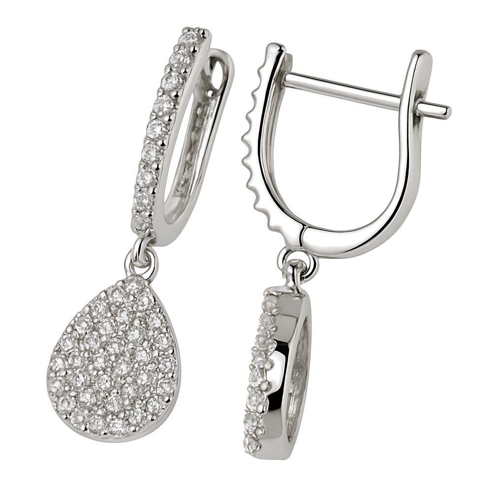 Crystal Rain – Ohrhänger aus 960 Argentium Silber