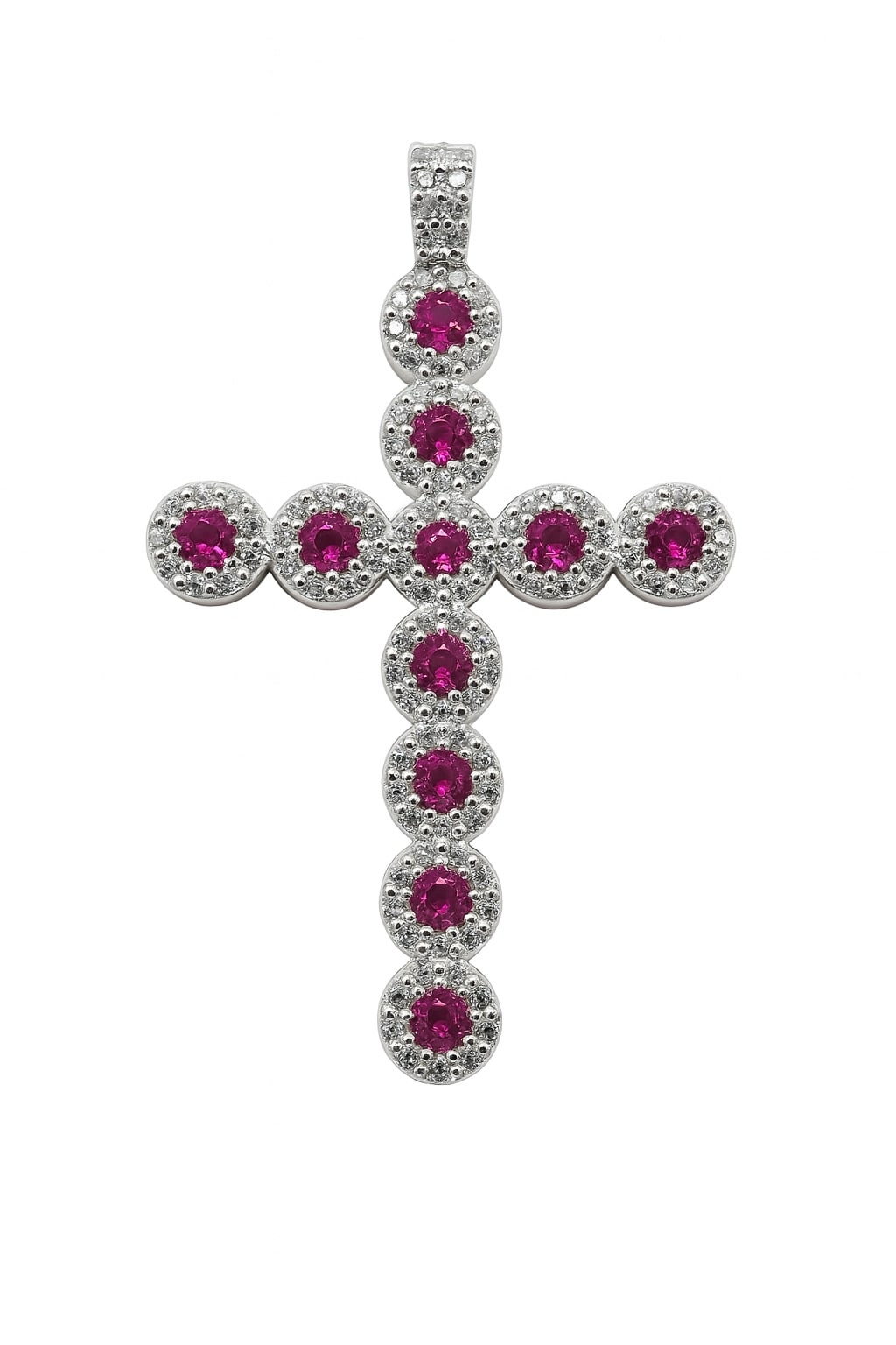Divine Ruby – Kreuzanhänger aus 960 Argentium Silber