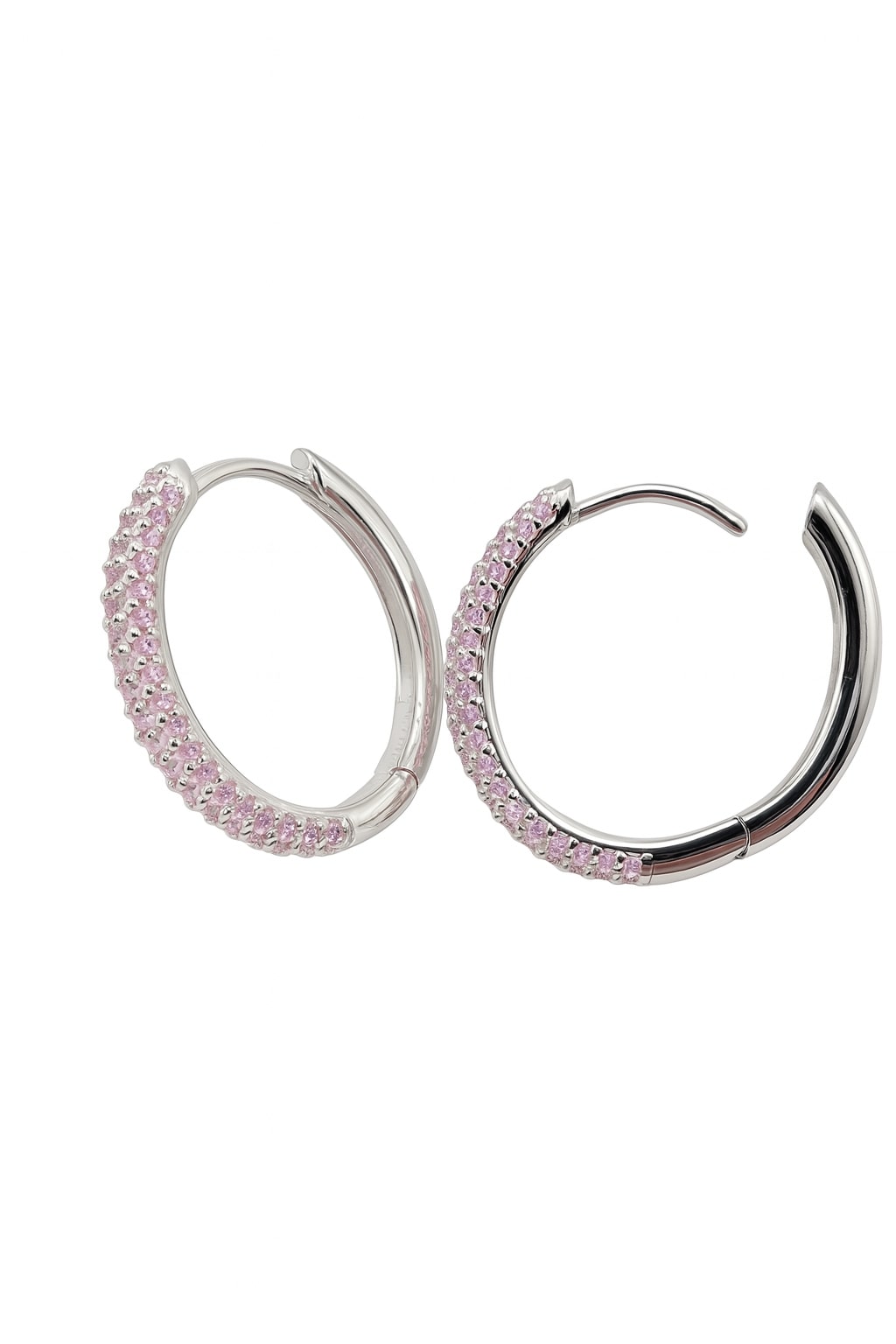 Rosé Blush – Creolen aus 960 Argentium Silber