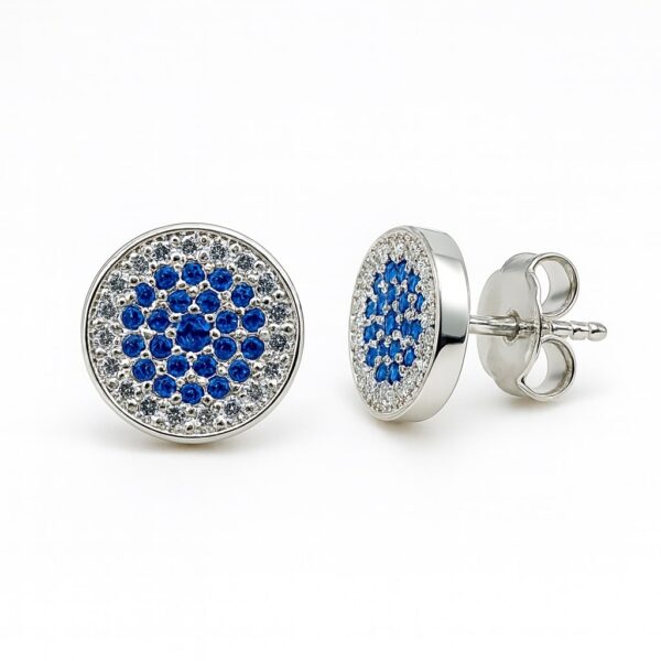 Blue Pavé Radiance – Ohrstecker aus 960 Argentium Silber